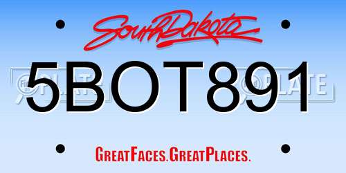 5BOT891 South Dakota License Plate