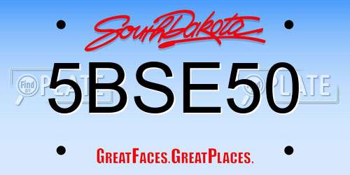 5BSE50 South Dakota License Plate