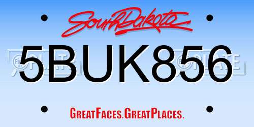 5BUK856 South Dakota License Plate