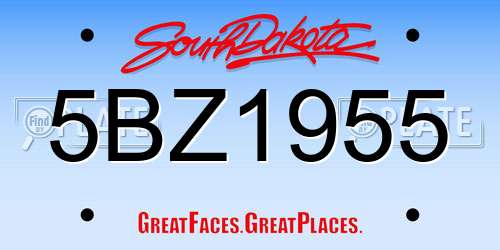 5BZ1955 South Dakota License Plate