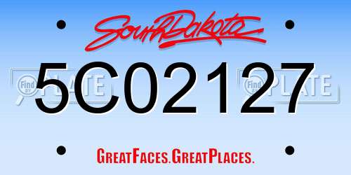 5C02127 South Dakota License Plate
