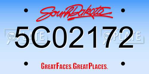 5C02172 South Dakota License Plate