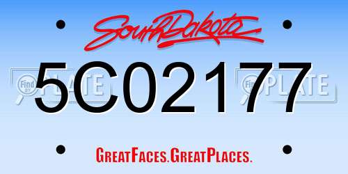 5C02177 South Dakota License Plate