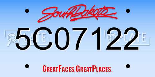 5C07122 South Dakota License Plate