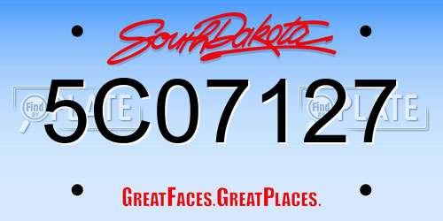5C07127 South Dakota License Plate