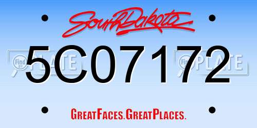 5C07172 South Dakota License Plate