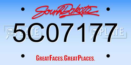 5C07177 South Dakota License Plate