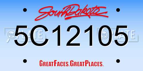 5C12105 South Dakota License Plate