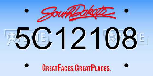 5C12108 South Dakota License Plate