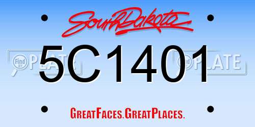 5C1401 South Dakota License Plate
