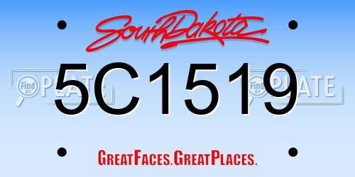 5C1519 South Dakota License Plate