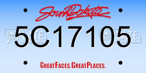 5C17105 South Dakota License Plate