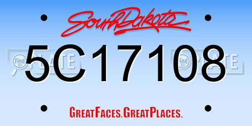 5C17108 South Dakota License Plate