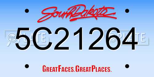 5C21264 South Dakota License Plate