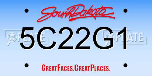 5C22G1 South Dakota License Plate