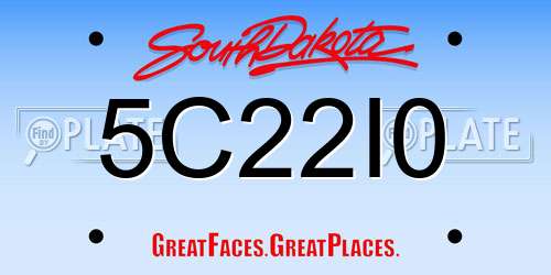 5C22I0 South Dakota License Plate