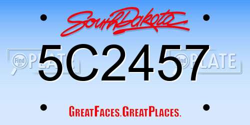 5C2457 South Dakota License Plate