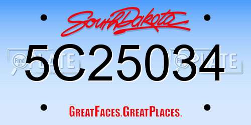 5C25034 South Dakota License Plate