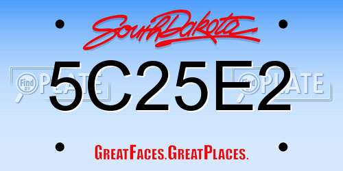 5C25E2 South Dakota License Plate