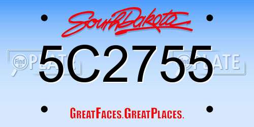 5C2755 South Dakota License Plate