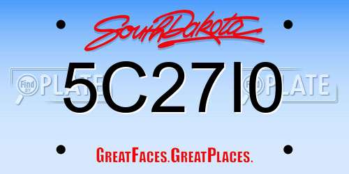 5C27I0 South Dakota License Plate