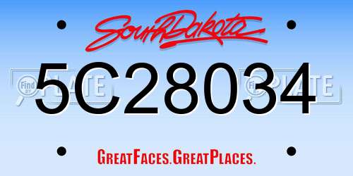 5C28034 South Dakota License Plate