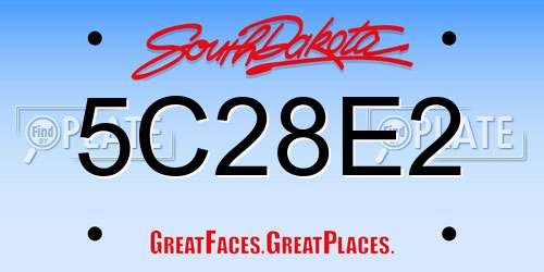 5C28E2 South Dakota License Plate