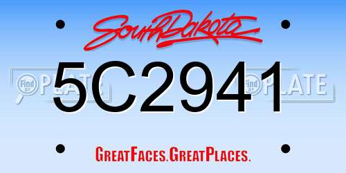 5C2941 South Dakota License Plate