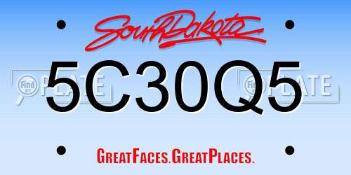 5C30Q5 South Dakota License Plate