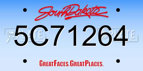 5C71264 South Dakota License Plate