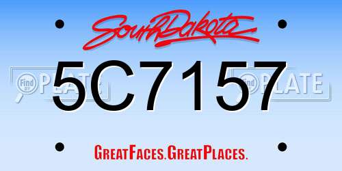 5C7157 South Dakota License Plate