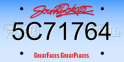 5C71764 South Dakota License Plate