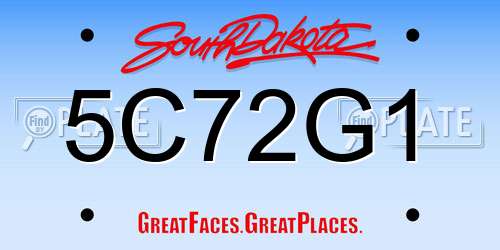 5C72G1 South Dakota License Plate