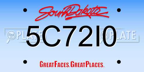 5C72I0 South Dakota License Plate