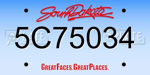 5C75034 South Dakota License Plate