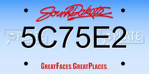 5C75E2 South Dakota License Plate