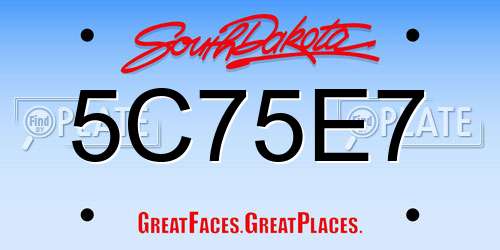 5C75E7 South Dakota License Plate