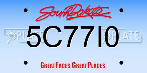 5C77I0 South Dakota License Plate