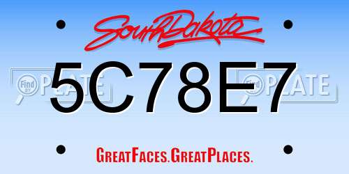 5C78E7 South Dakota License Plate