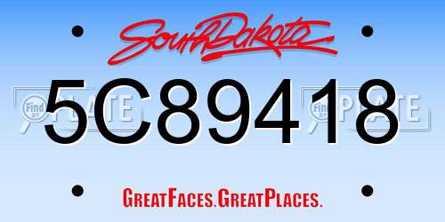 5C89418 South Dakota License Plate