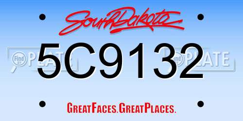 5C9132 South Dakota License Plate