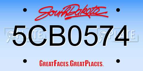 5CB0574 South Dakota License Plate