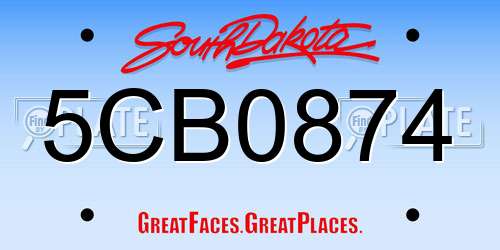 5CB0874 South Dakota License Plate