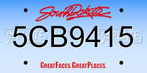 5CB9415 South Dakota License Plate
