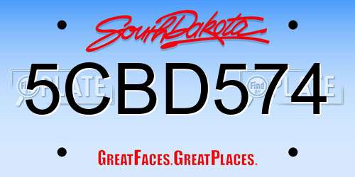 5CBD574 South Dakota License Plate