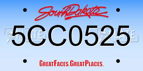 5CC0525 South Dakota License Plate