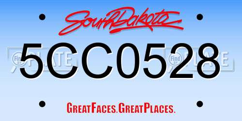 5CC0528 South Dakota License Plate