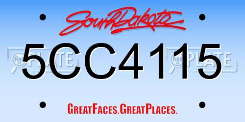 5CC4115 South Dakota License Plate