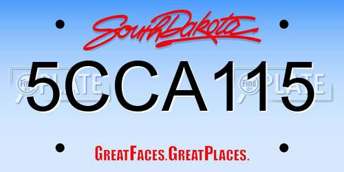 5CCA115 South Dakota License Plate