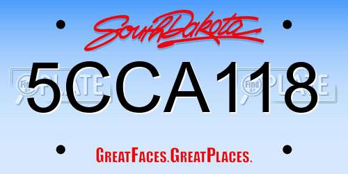 5CCA118 South Dakota License Plate